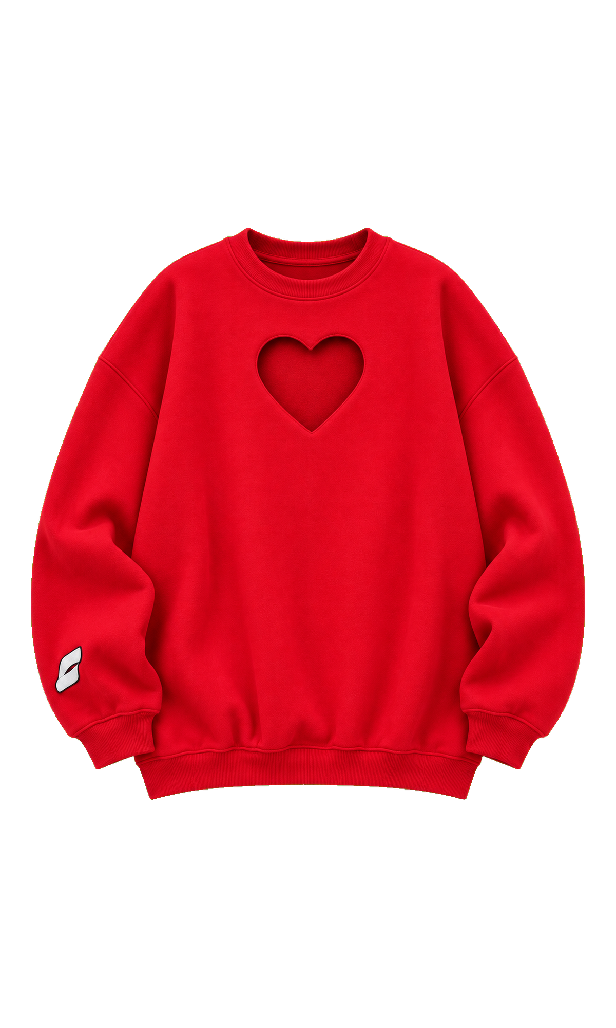 Oversized Heart-Cutout Sweatshirt
