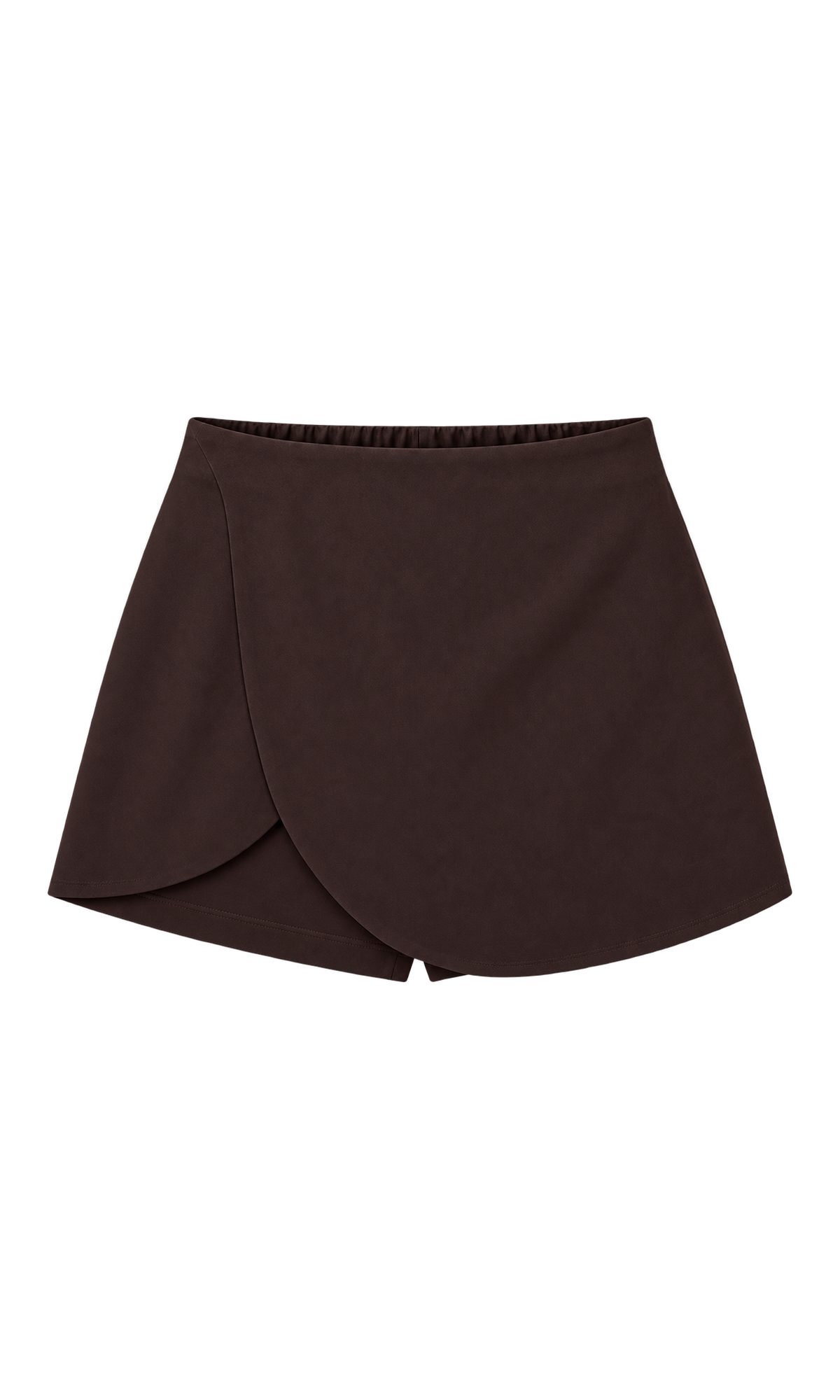 Curved Wrap-Front Mini Skort