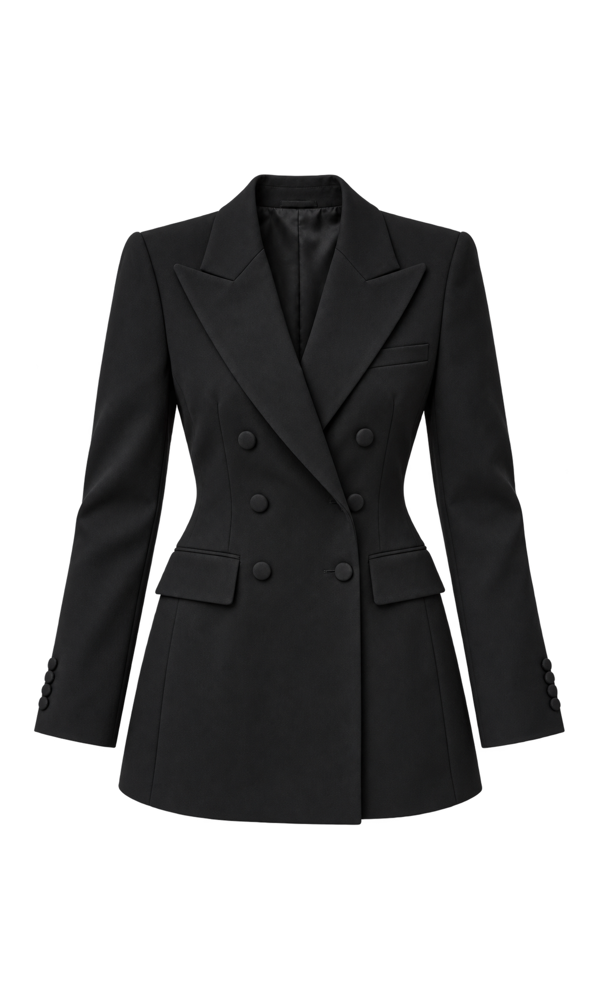 Double-Breasted Shaped-Waist Blazer