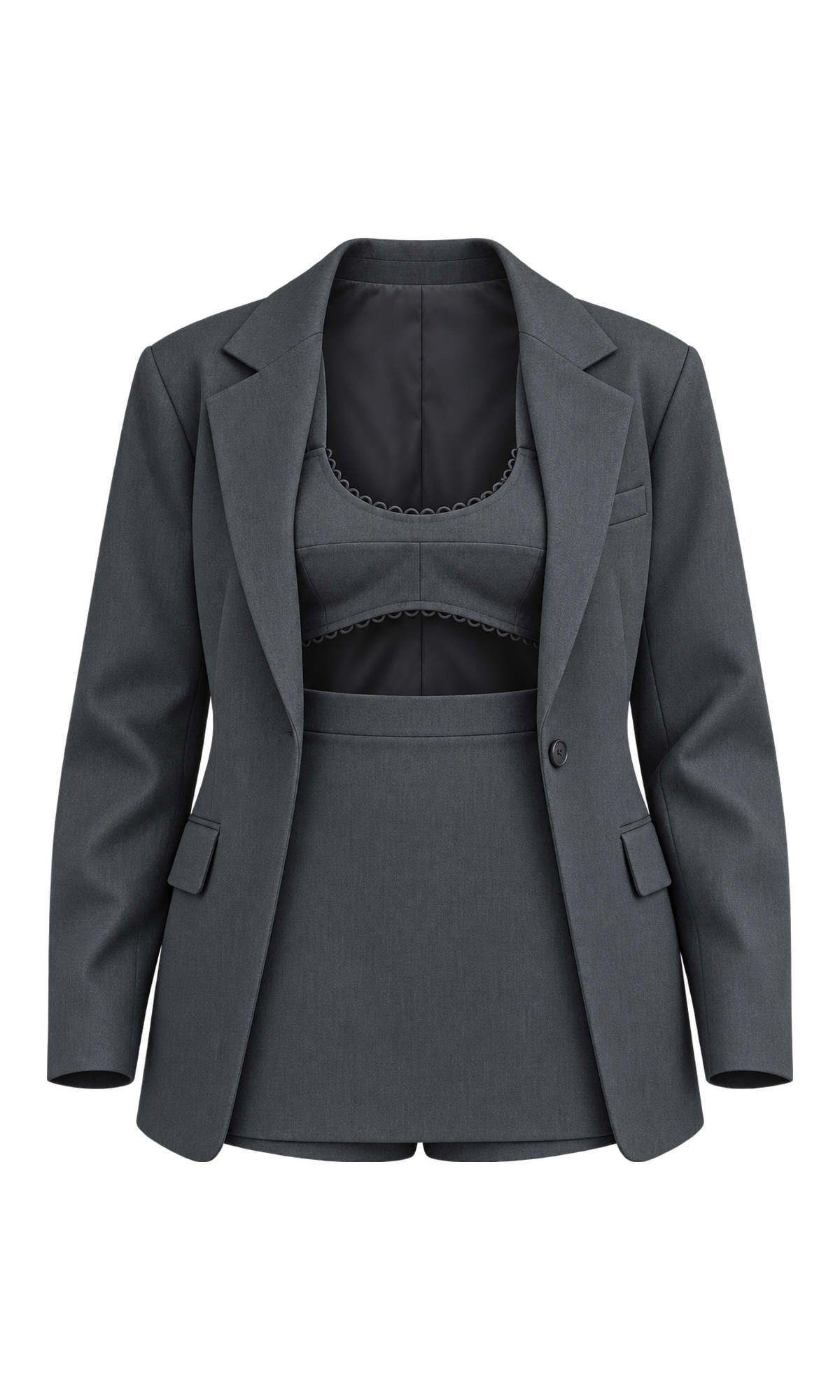 Tailored Blazer, Bralette and Skort Set