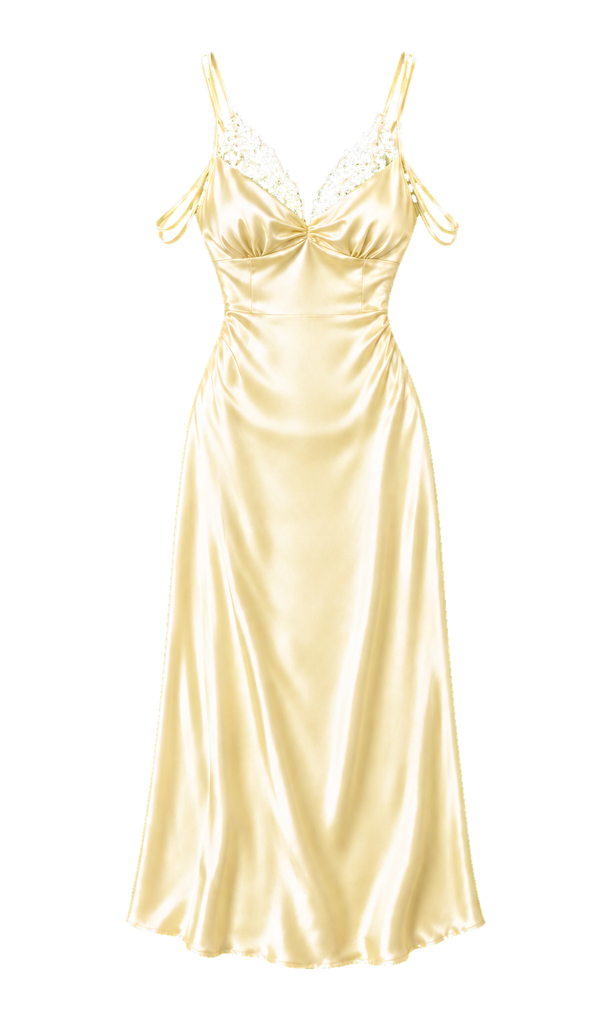 Lace-Trim Slip Midi Dress