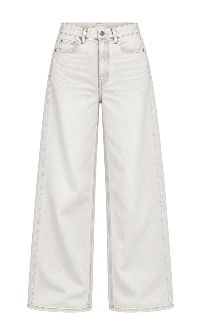 Ivory Wide-Leg Jeans, Ivory