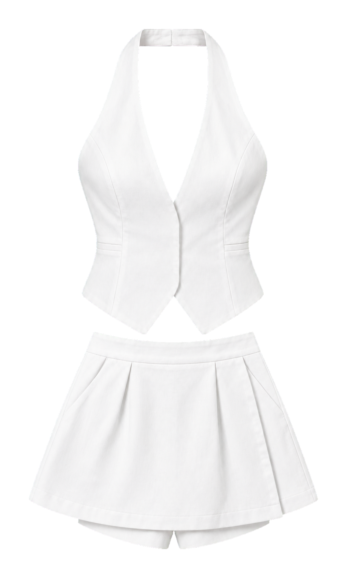 Halter Vest and Pleated Skort Set