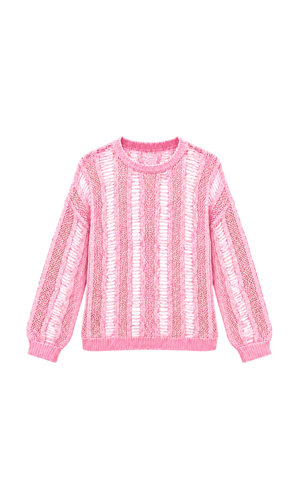 Sheer Ladder-Knit Sweater