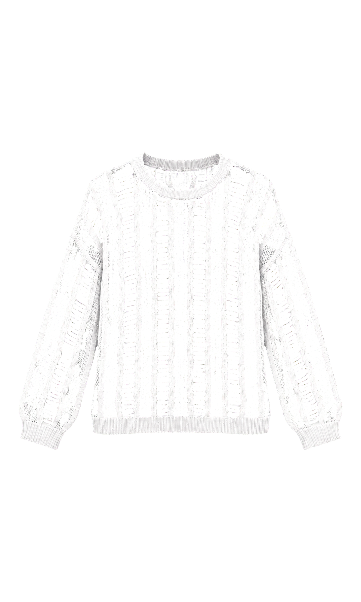 Sheer Ladder-Knit Sweater