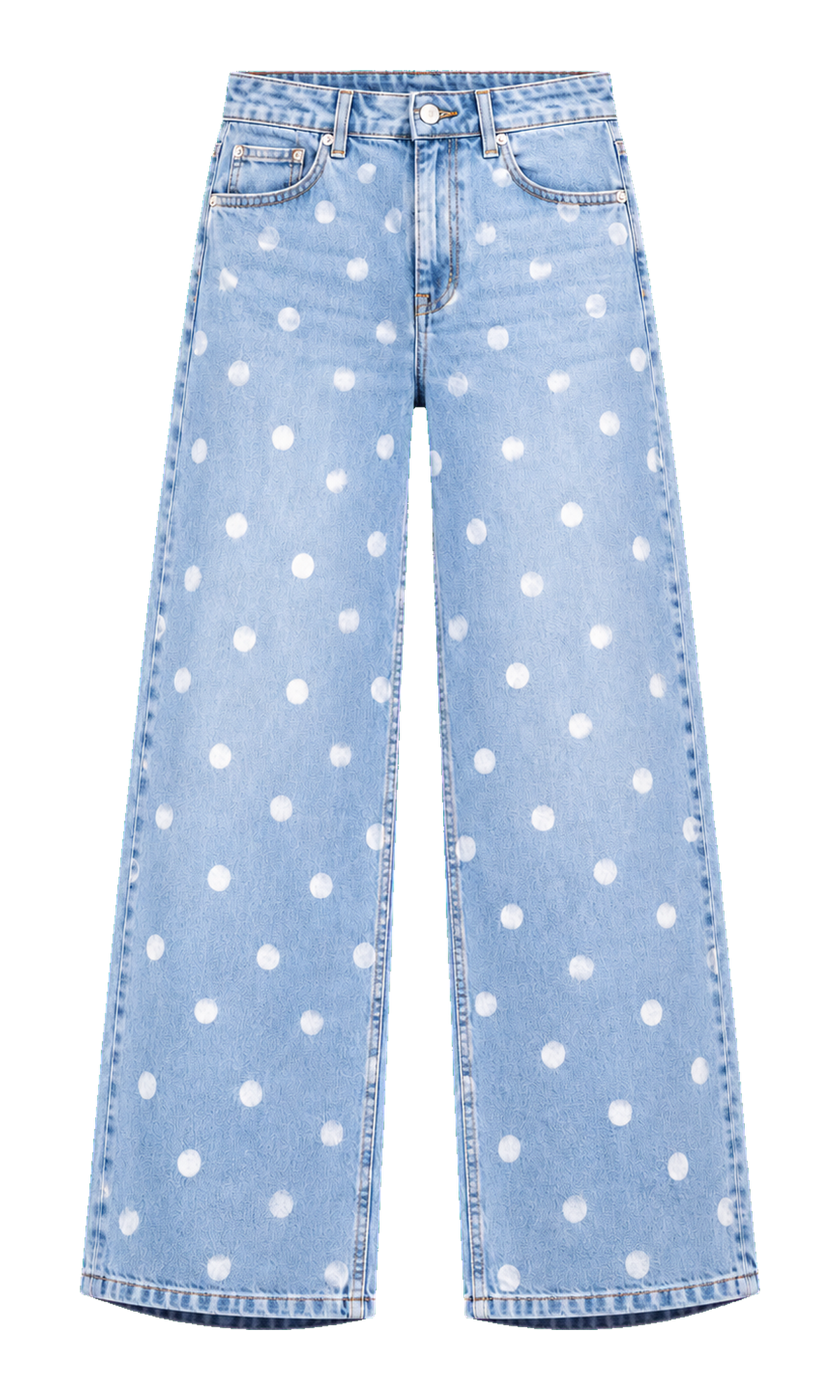 Polka-Dot Wide-Leg Jeans