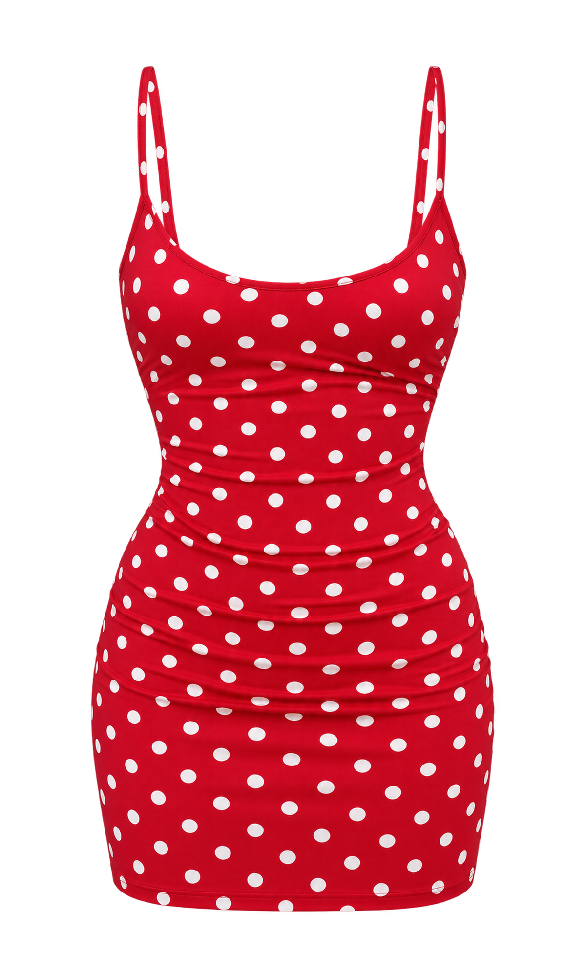 Polka-Dot Fitted Mini Dress