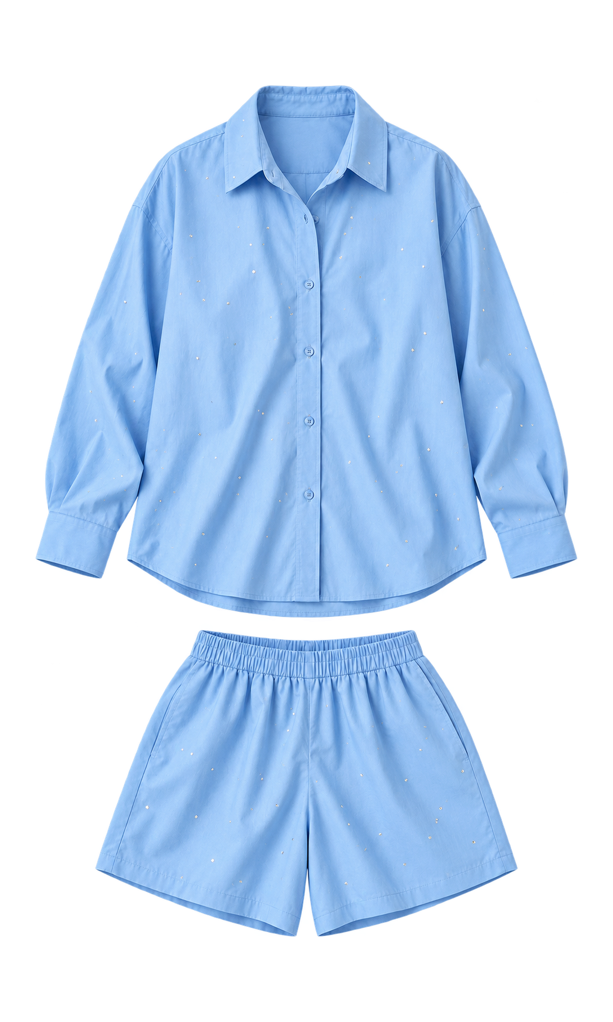 Dotted Oversized Shirt and Shorts Set