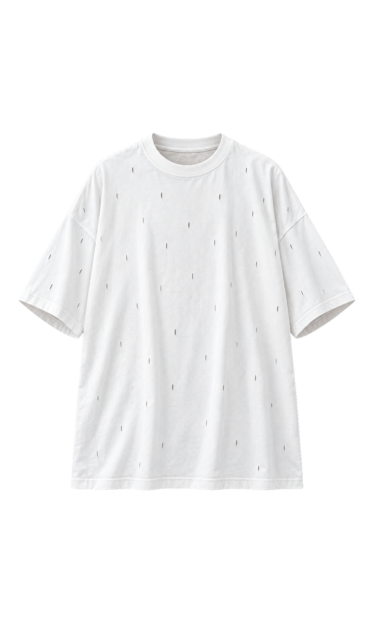 Oversized Distressed Crew-Neck Tee