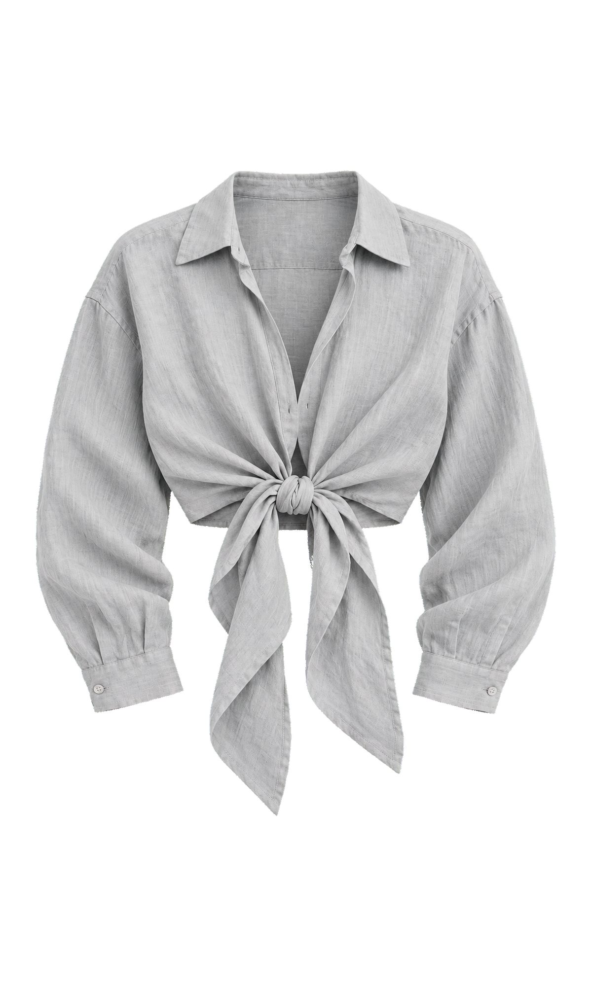 Tie-Front Linen Shirt