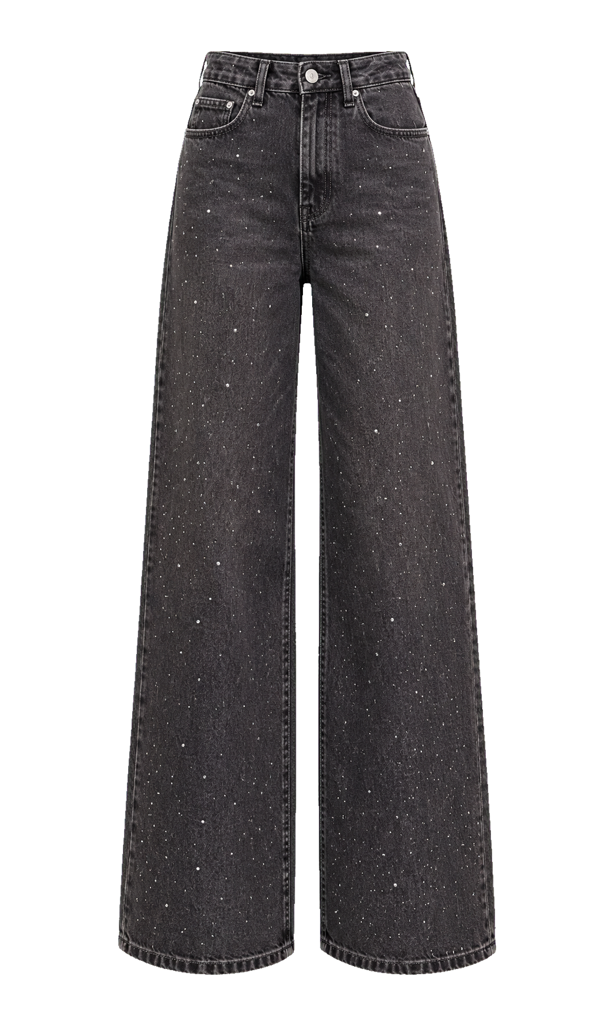 Embellished Wide-Leg Cotton Jeans