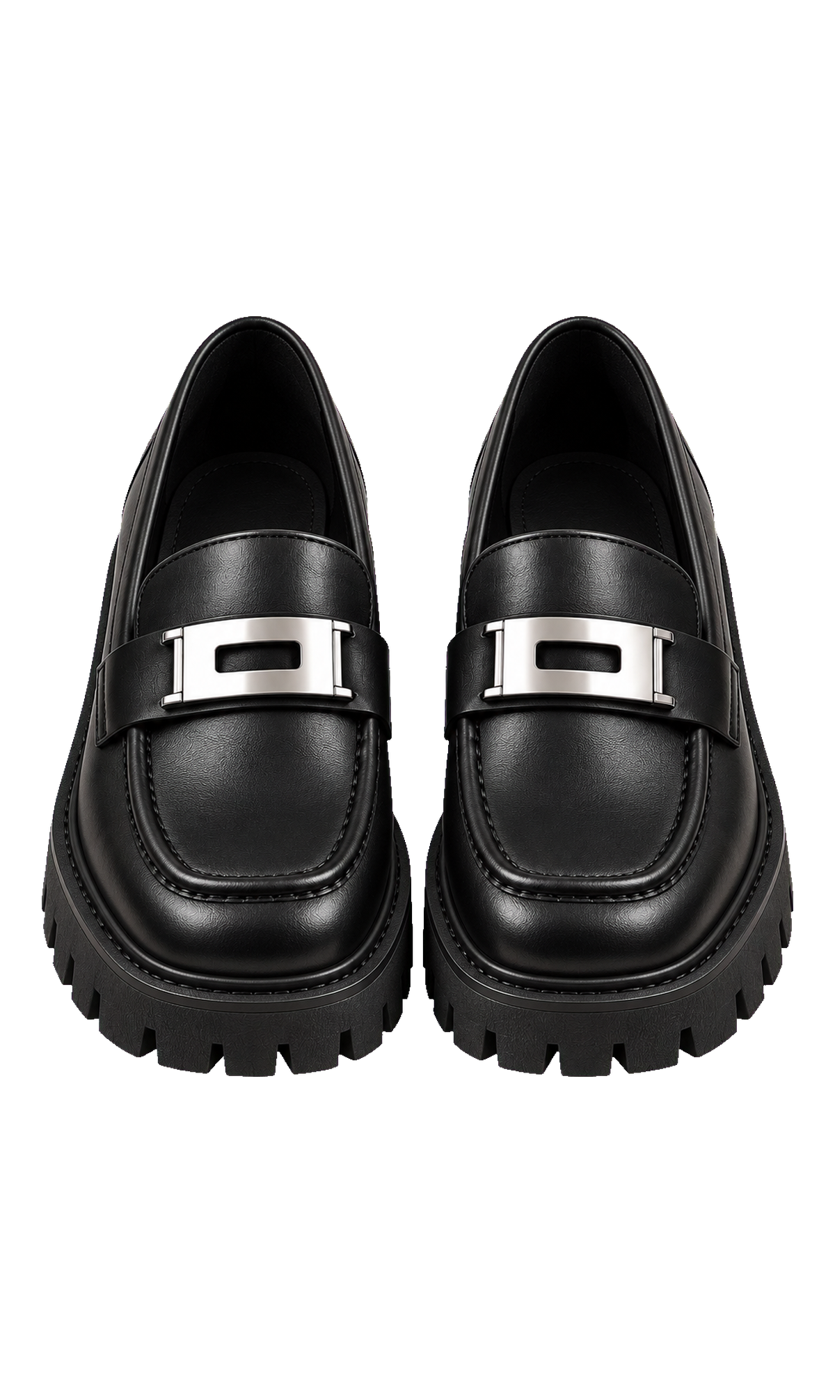 Chunky Lug-Sole Loafers with Metal Detail