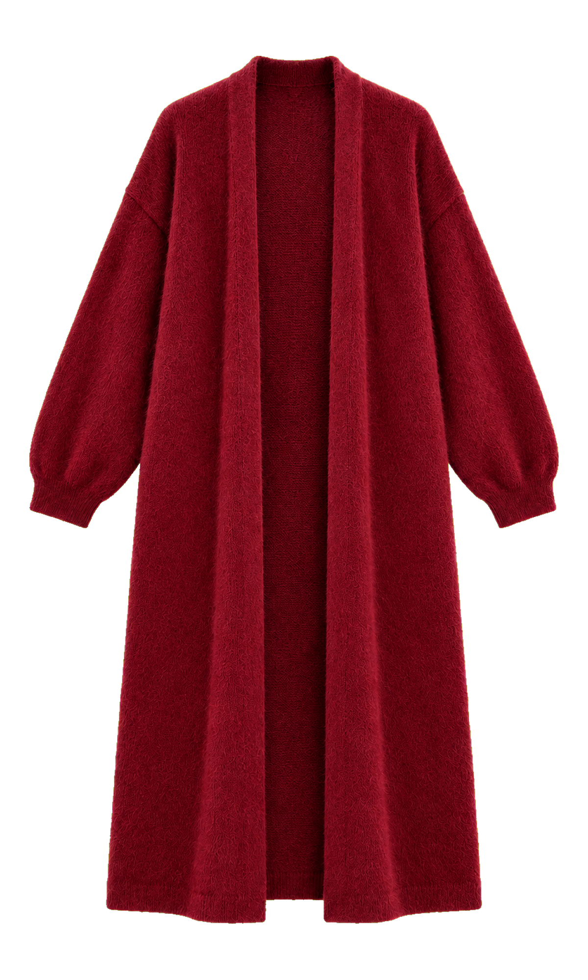 Longline Open-Front Knit Cardigan