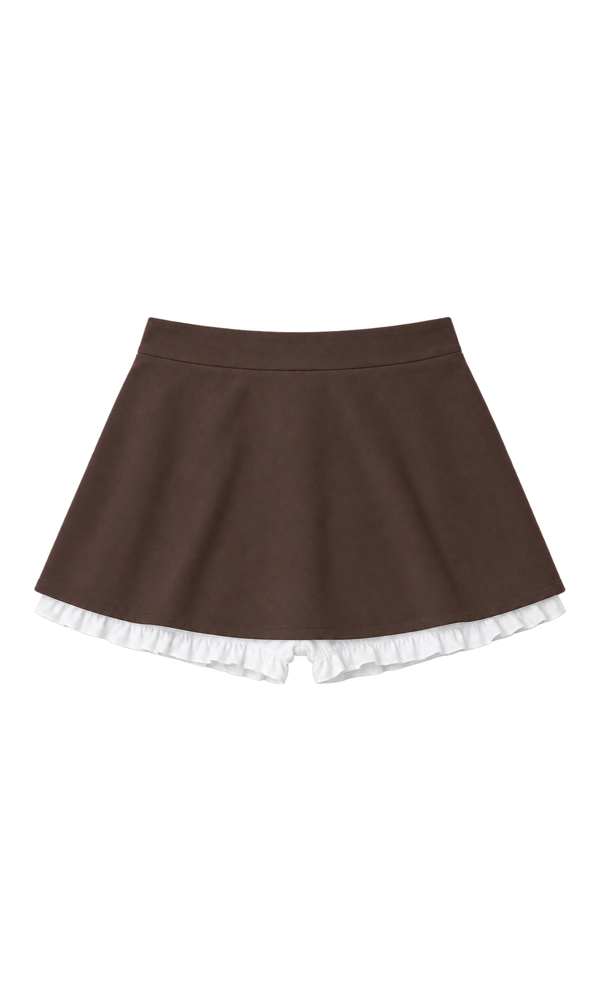 A-Line Mini Skirt and Ruffled Shorts Set