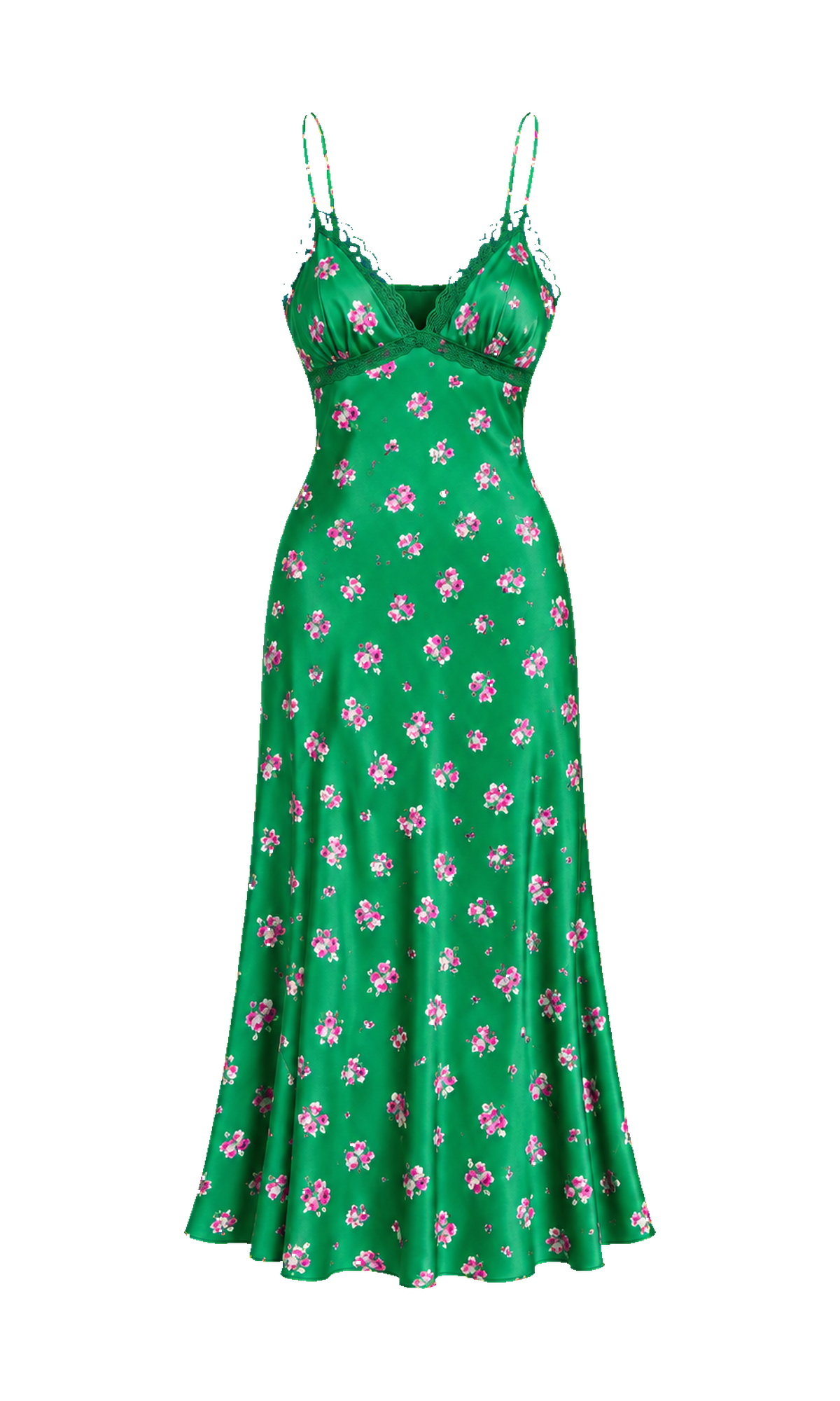 Floral Lace-Trim Slip Dress