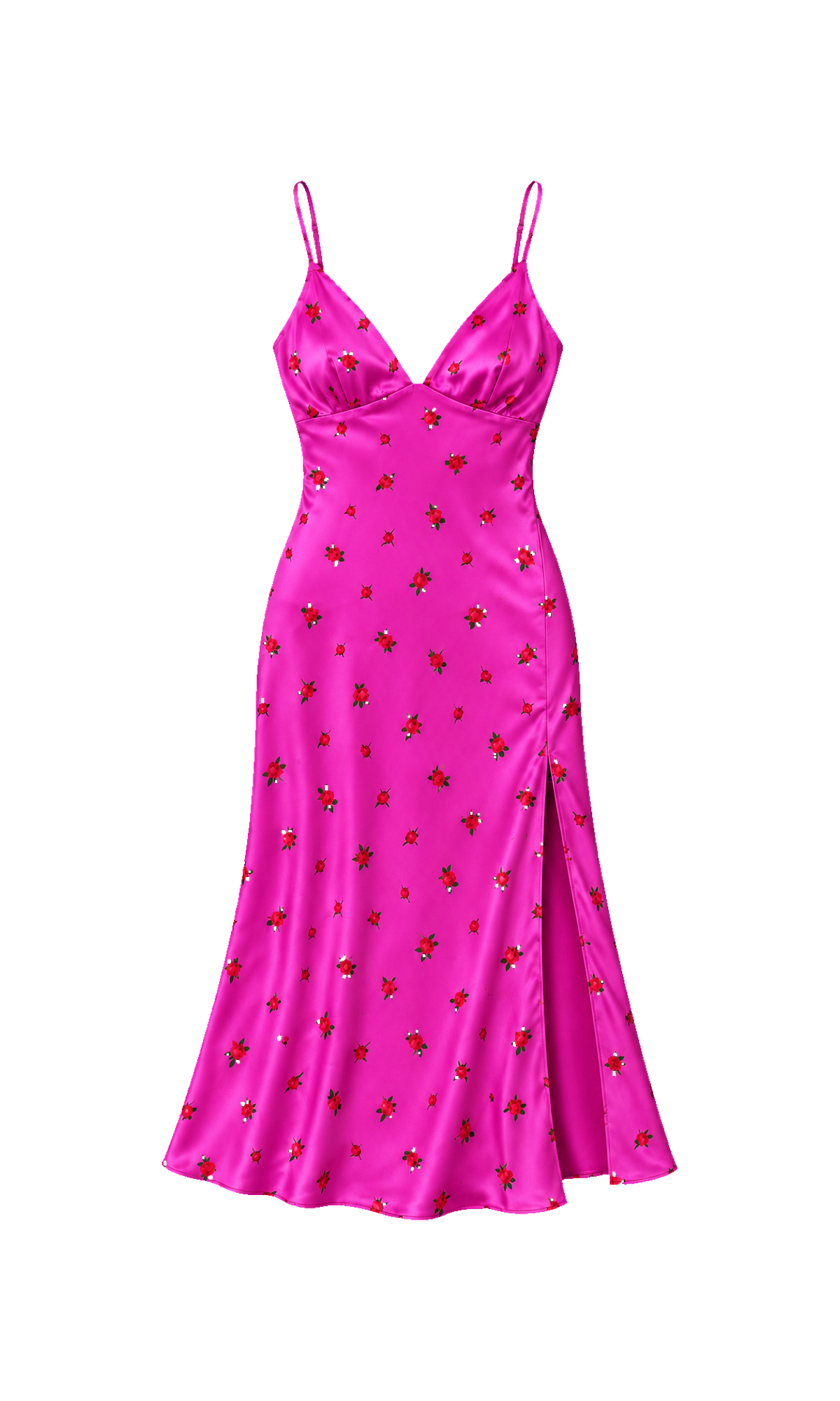 Floral Slip Midi Dress with Side Slit