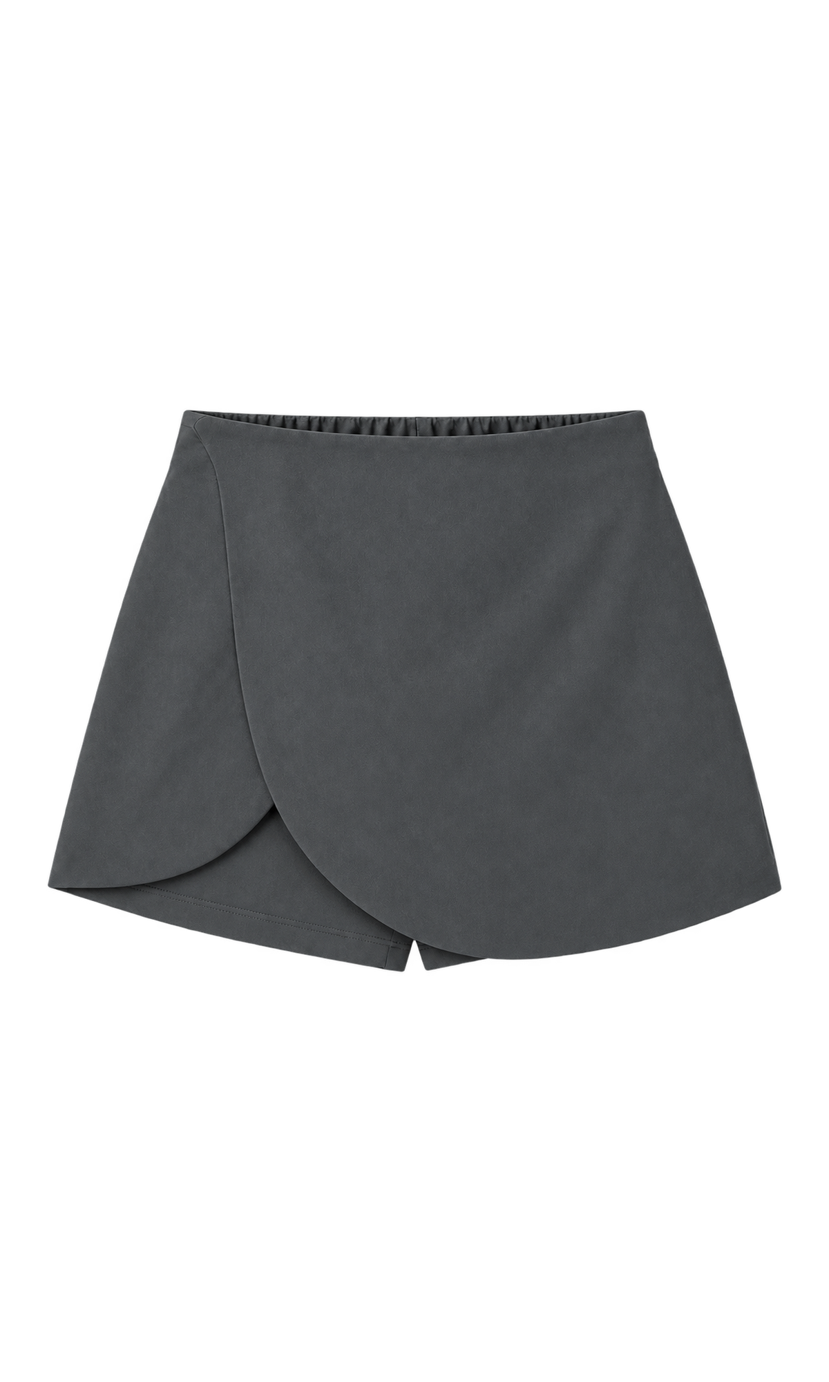 Curved Wrap-Front Mini Skort
