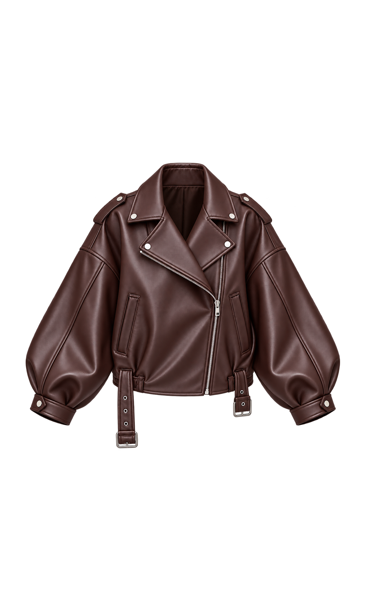 Oversized Zip Jacket with Buckled Side Tabs