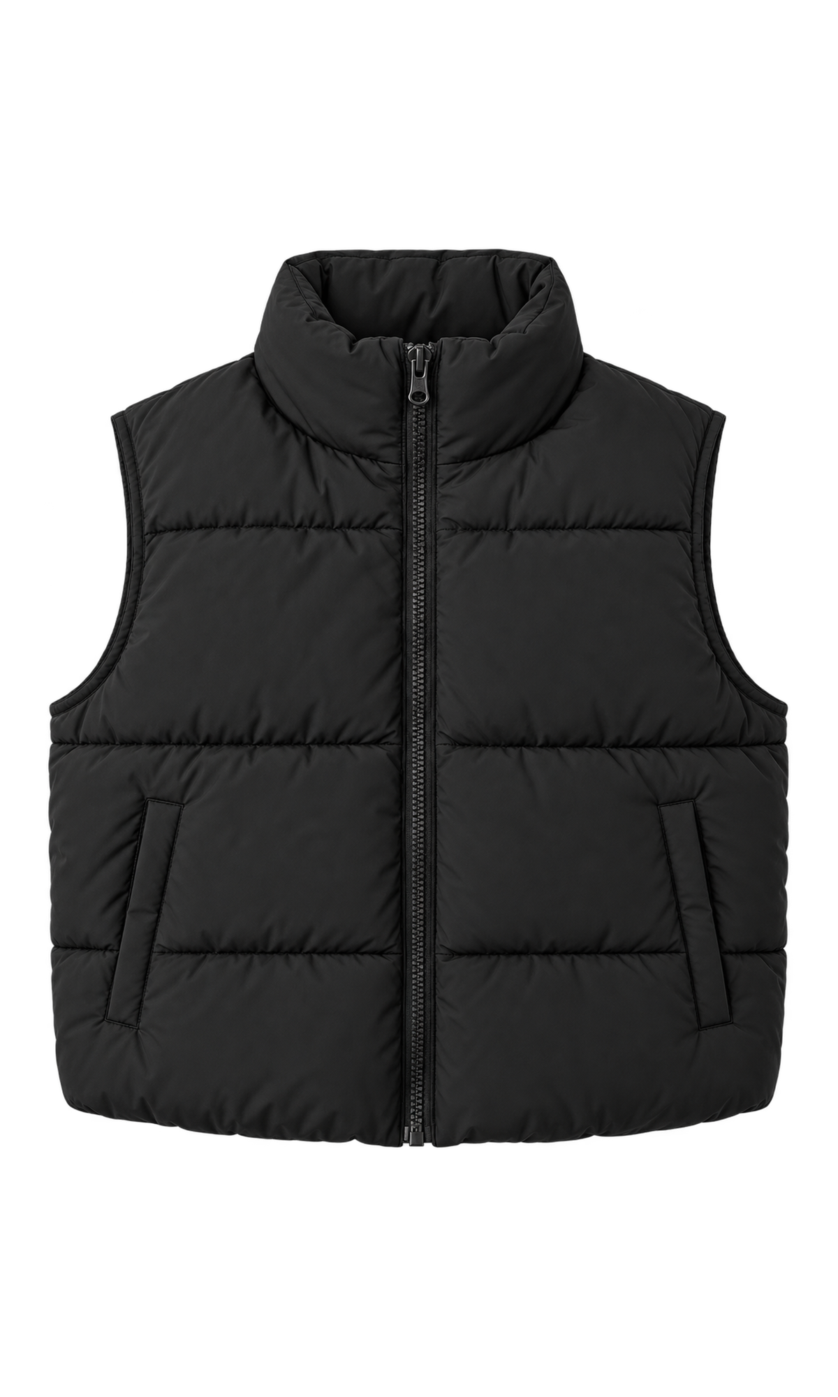 High-Neck Quilted Puffer Vest