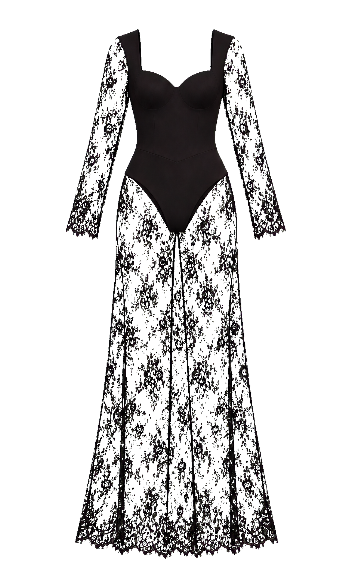 Sweetheart Lace Maxi Dress