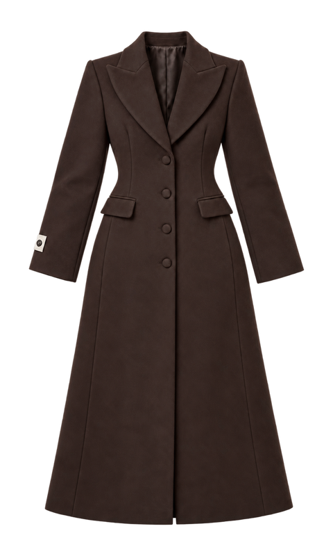 Tailored Maxi Coat with Shaped Waist