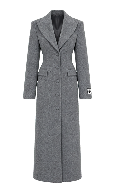 Tailored Maxi Coat with Shaped Waist