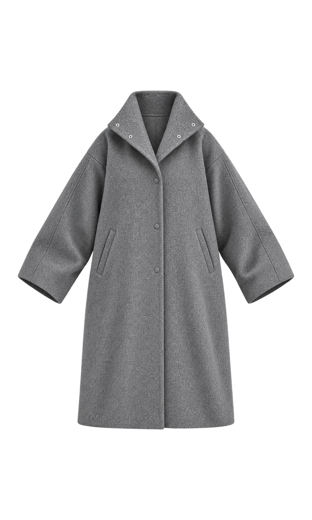 Oversized Stand-Collar Long Coat