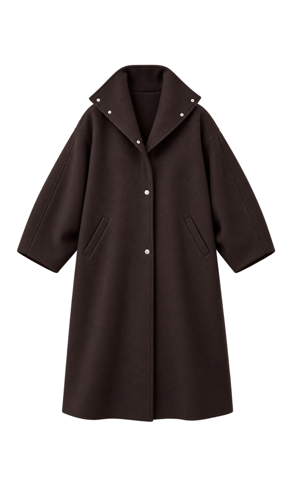 Oversized Stand-Collar Long Coat