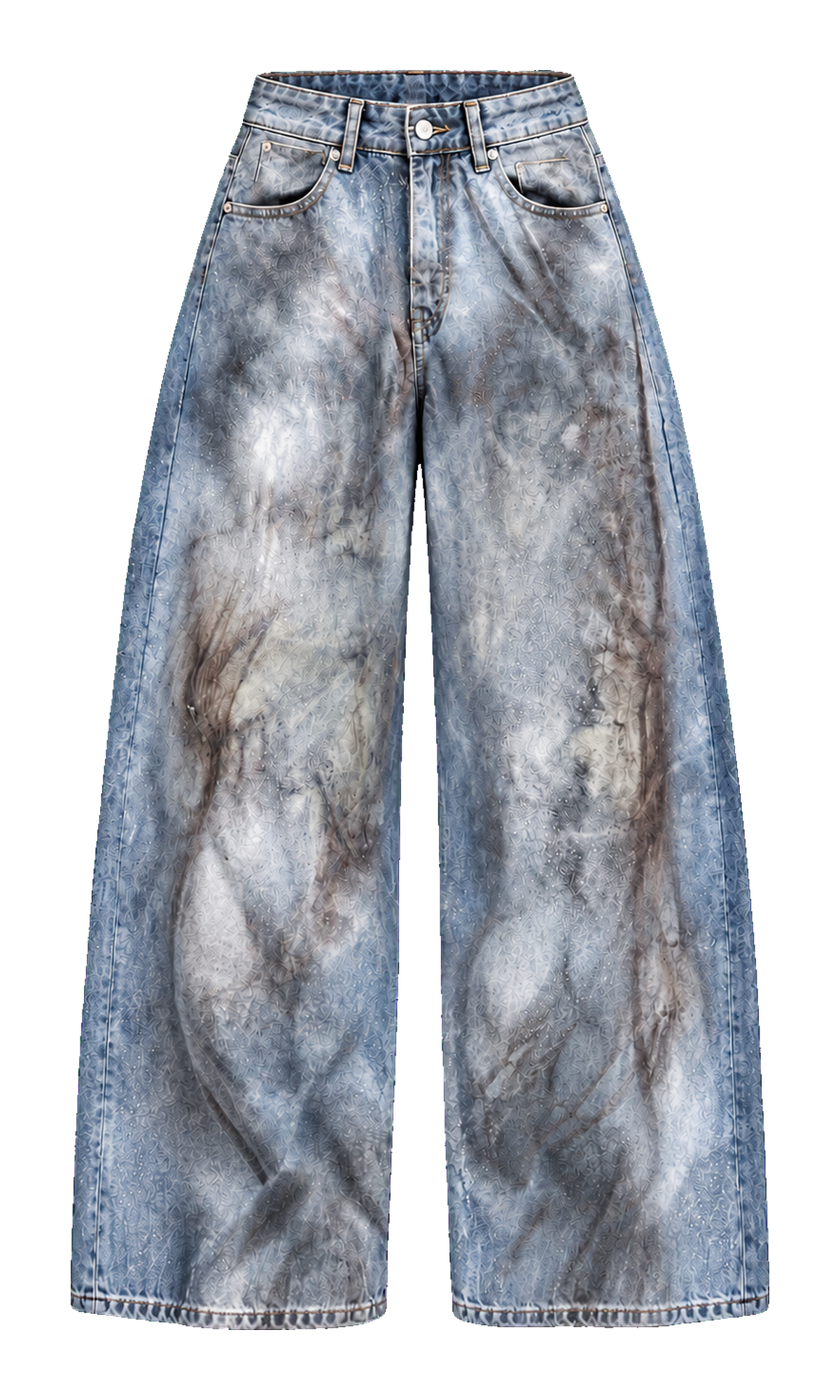 Marbled Wide-Leg Jeans