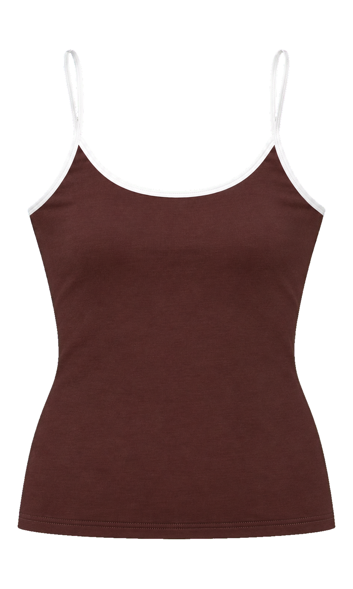 Contrast-Trim Scoop-Neck Cami