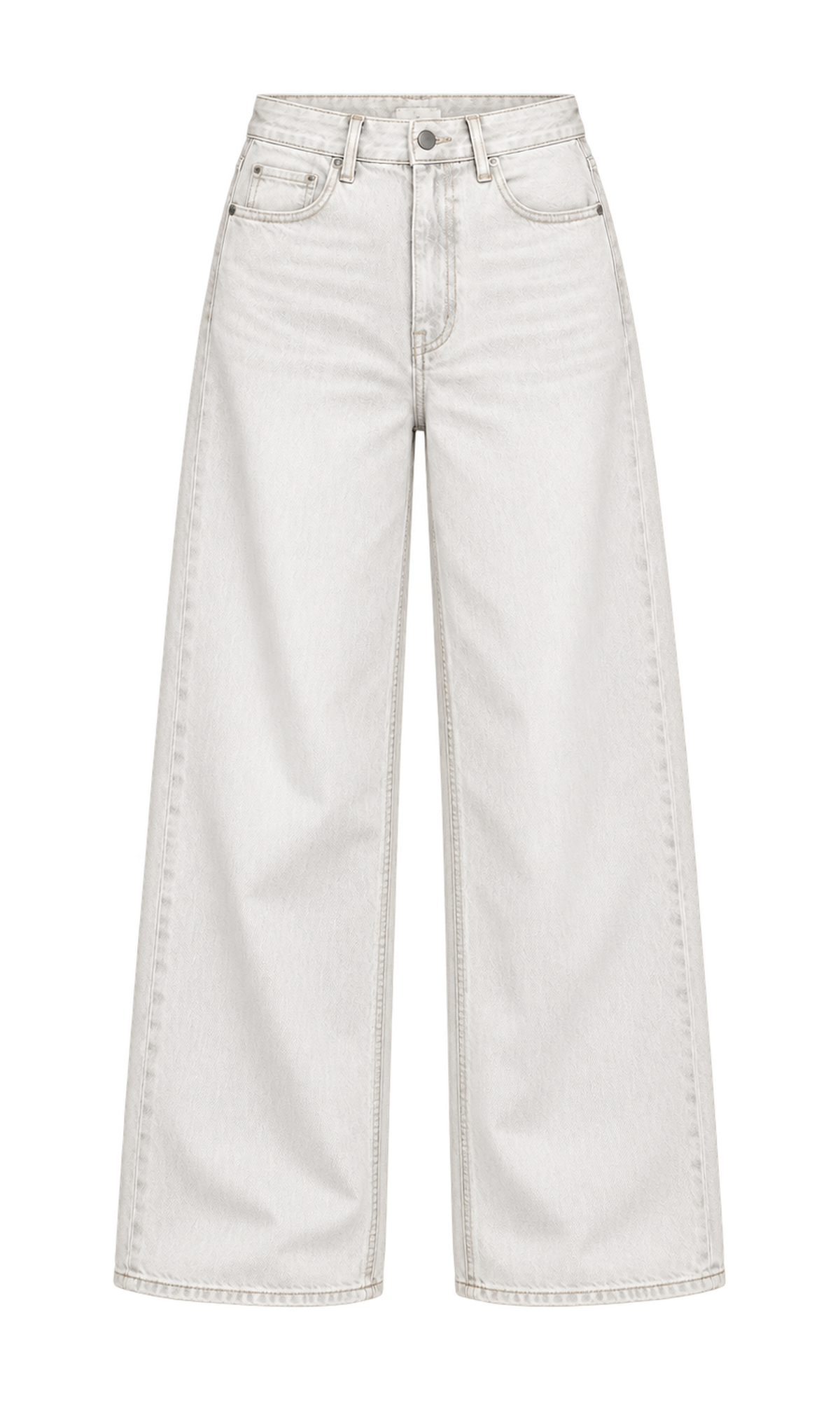 Ivory Wide-Leg Jeans