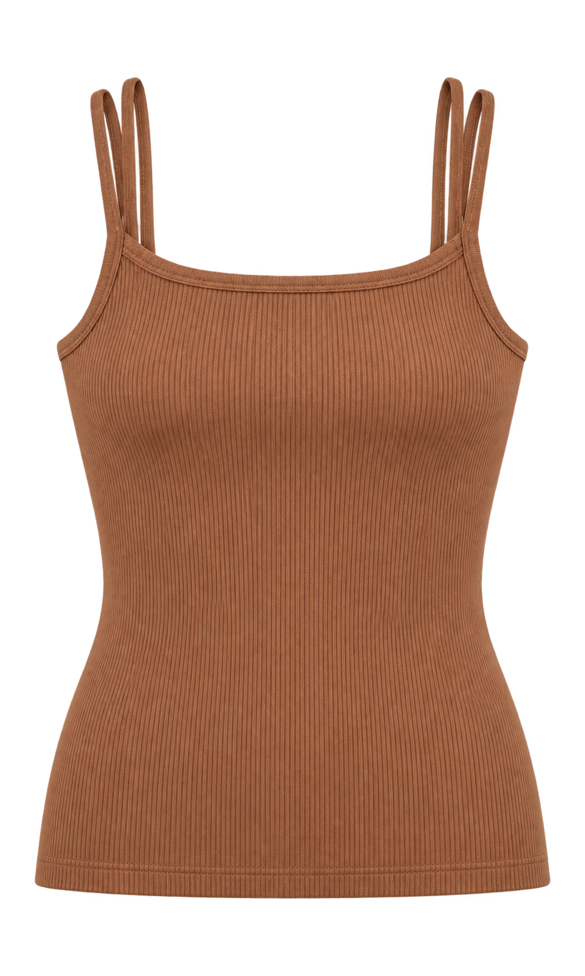 Double-Strap Ribbed Tank Top
