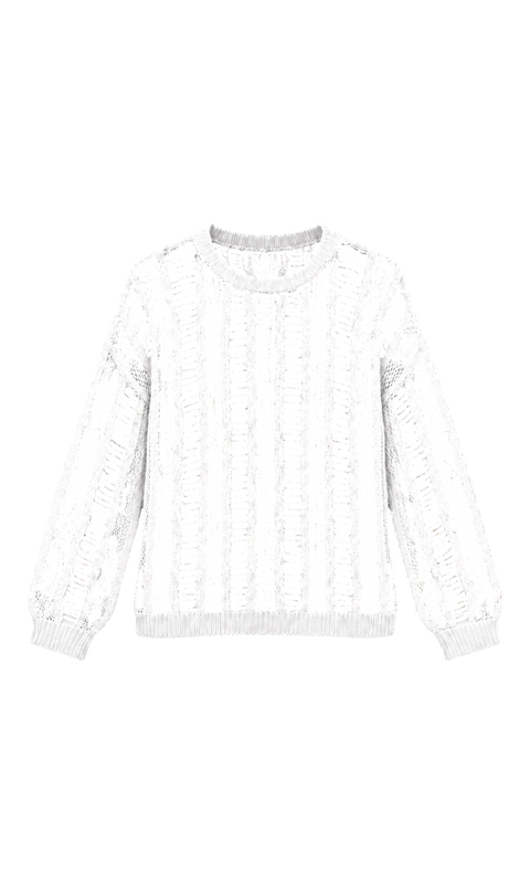 Sheer Ladder-Knit Sweater