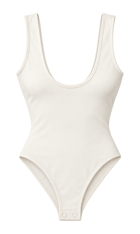 Scoop-Neck Stretch-Cotton Bodysuit