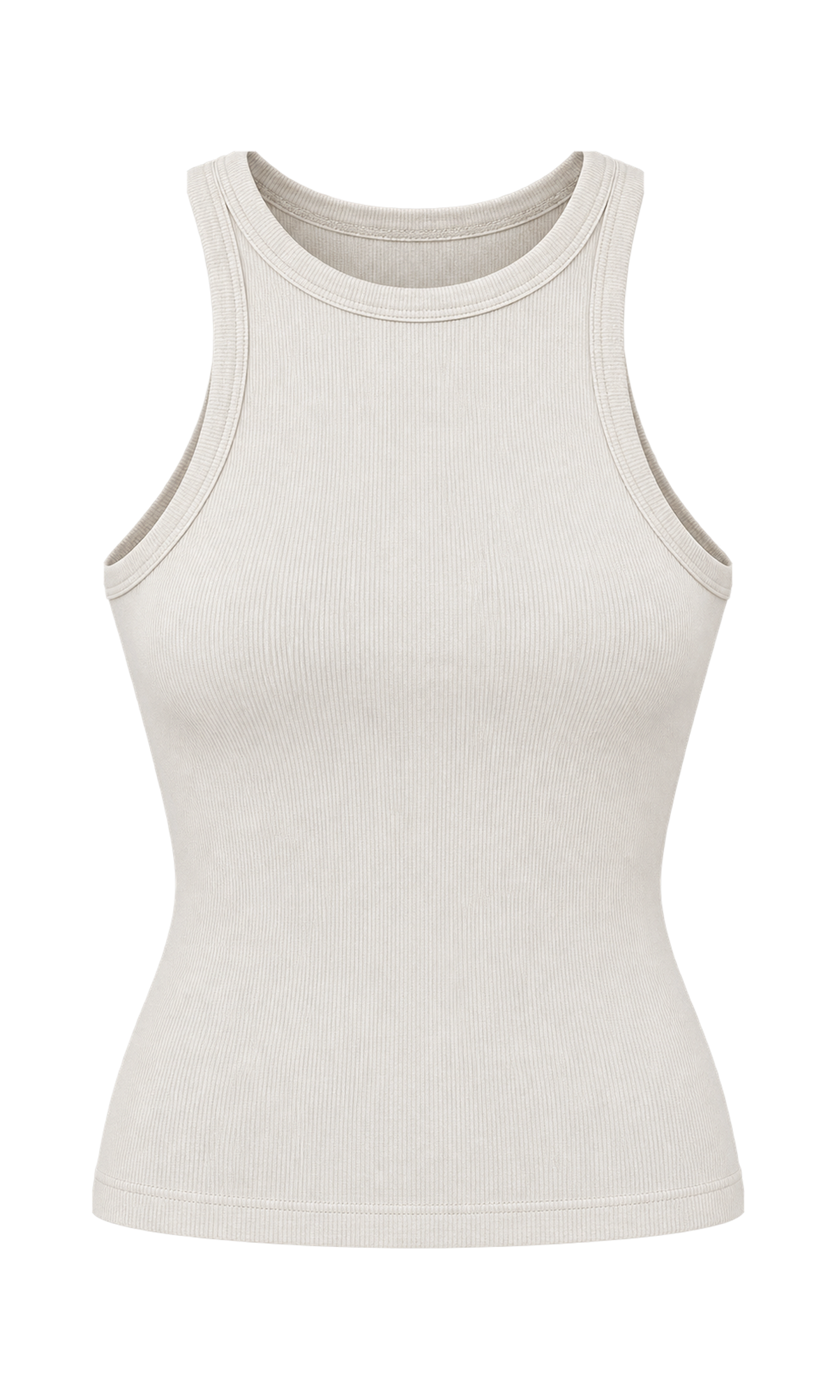 High-Neck Ribbed Tank
