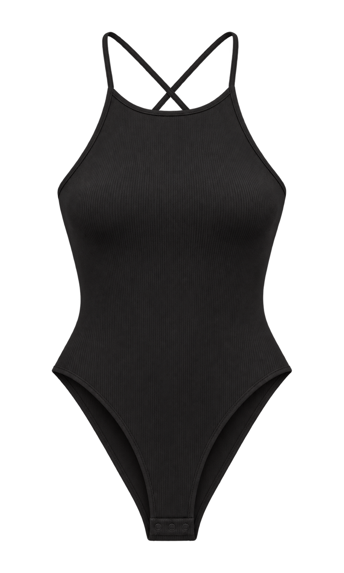 Cross-Back Ribbed Bodysuit