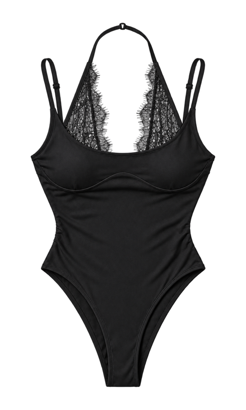 Lace-Halter Cami Bodysuit
