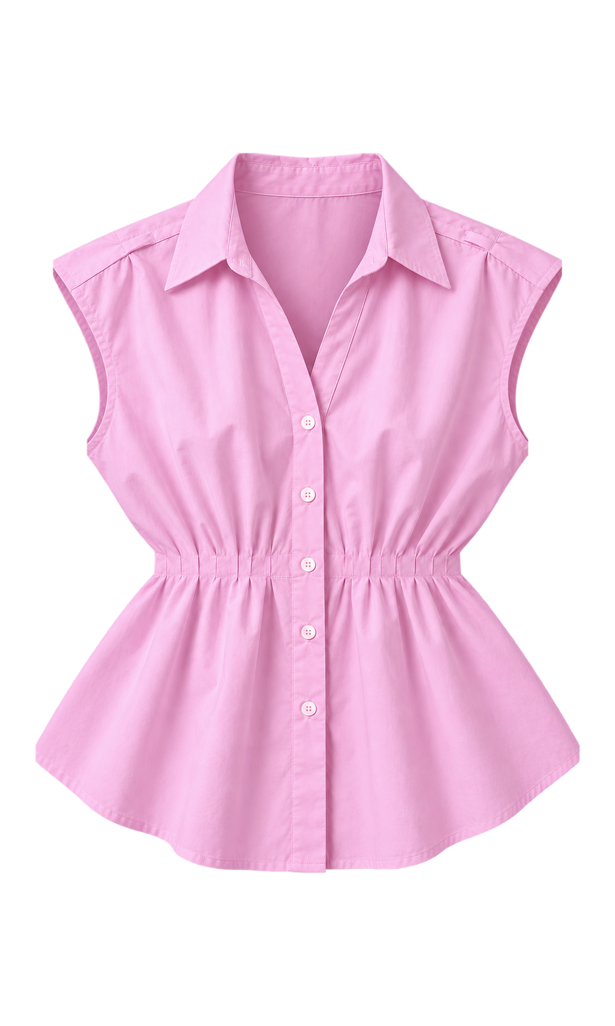 Gathered-Waist Peplum Shirt