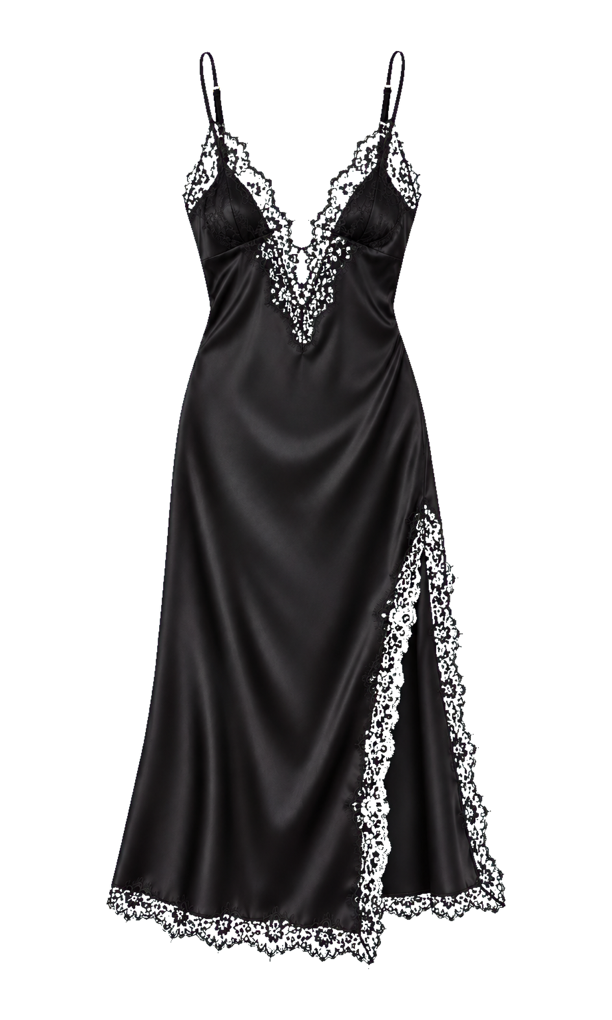 Lace-Trim Slip Dress