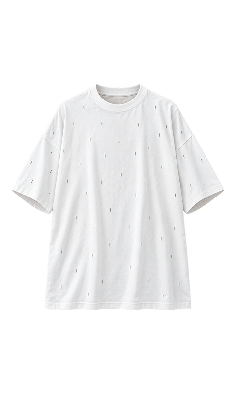 Oversized Distressed Crew-Neck Tee