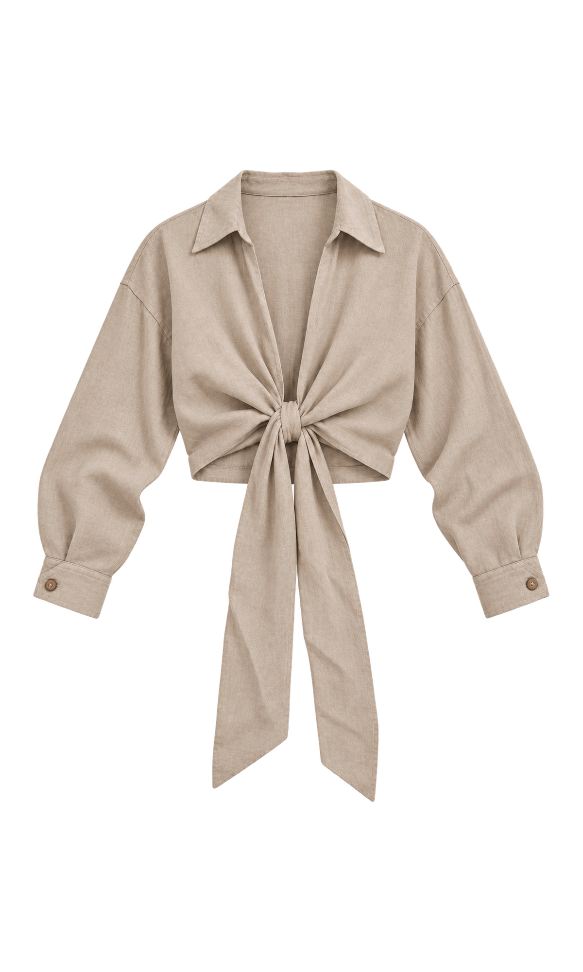 Tie-Front Linen Shirt