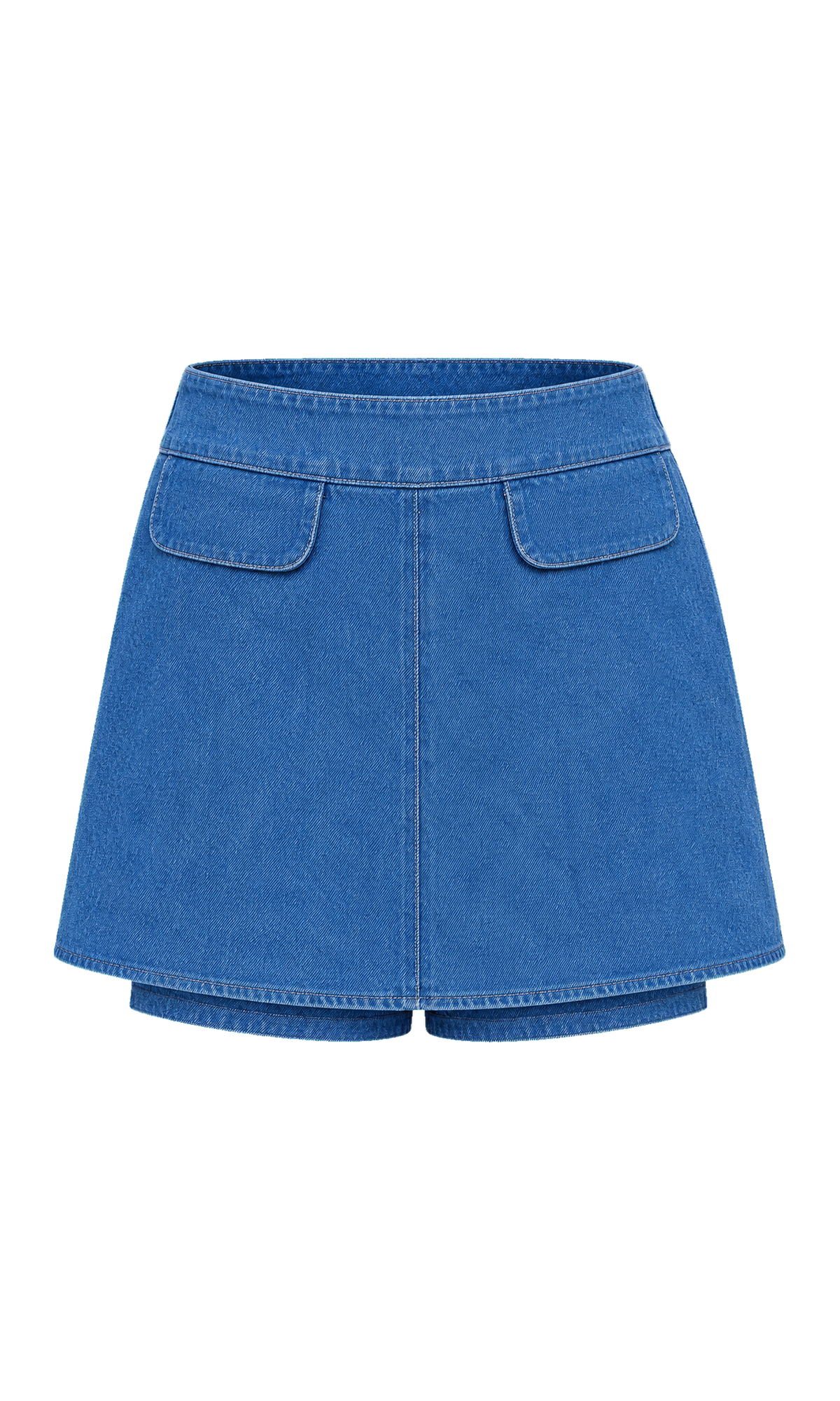 Mini-Skort aus Denim mit Patten