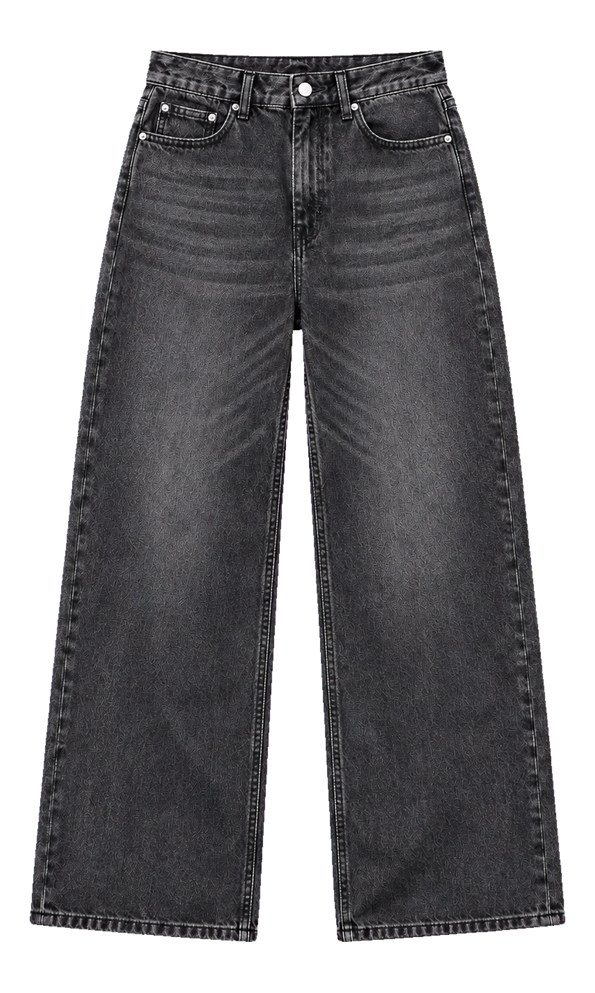 Washed Wide-Leg Jeans