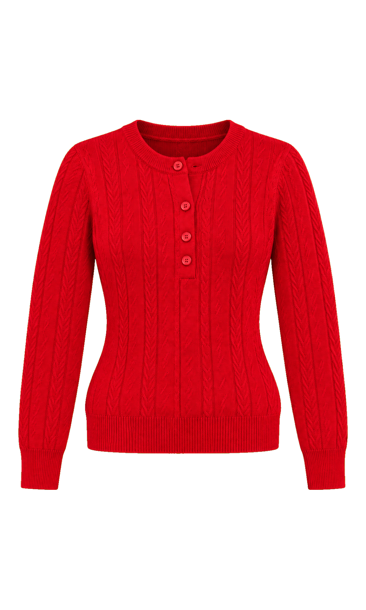 Cable-Knit Henley Top