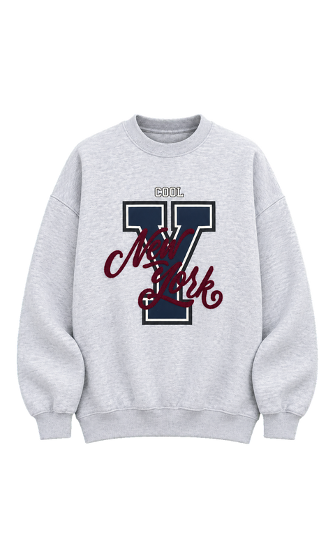 Oversized-Sweatshirt mit New-York-College-Print