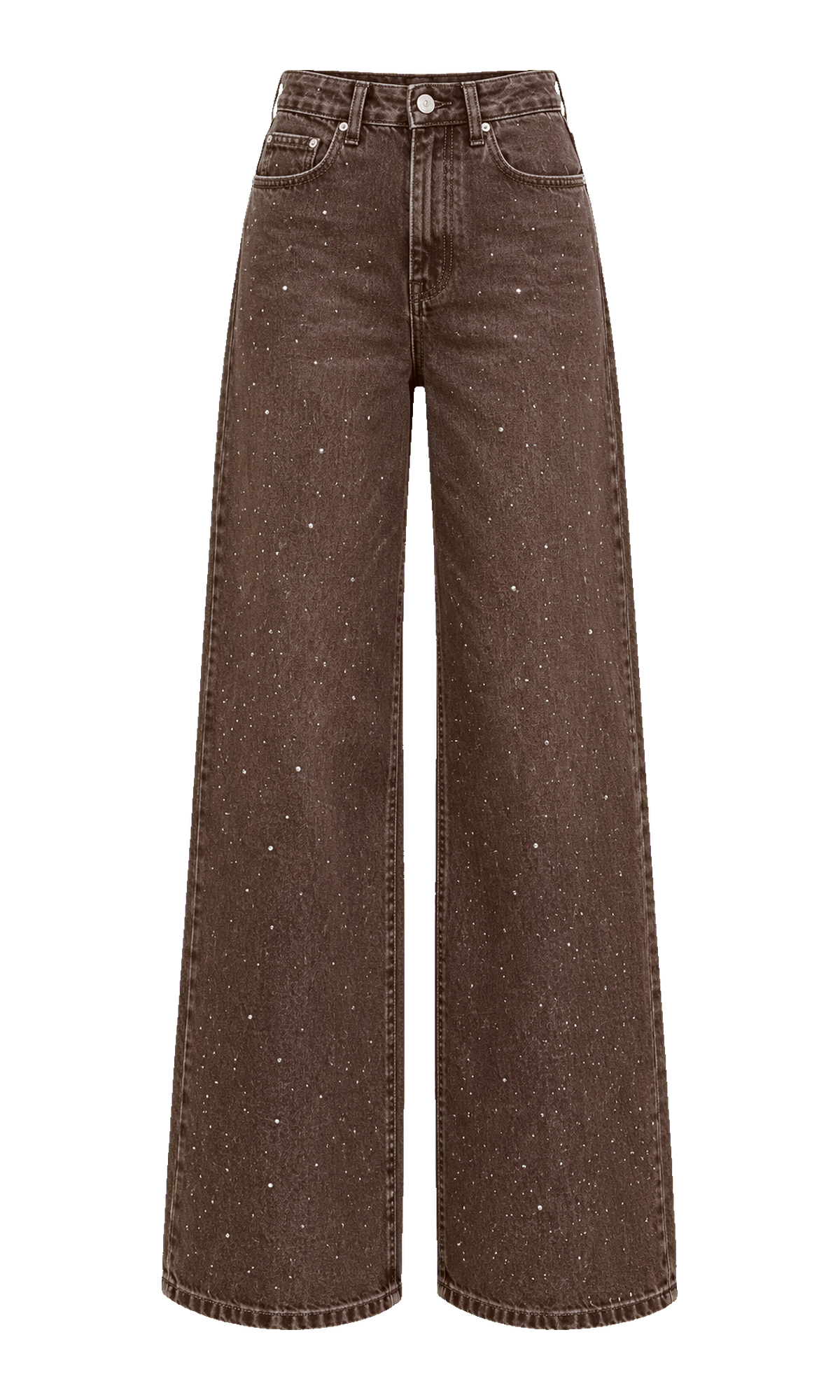 Embellished Wide-Leg Cotton Jeans